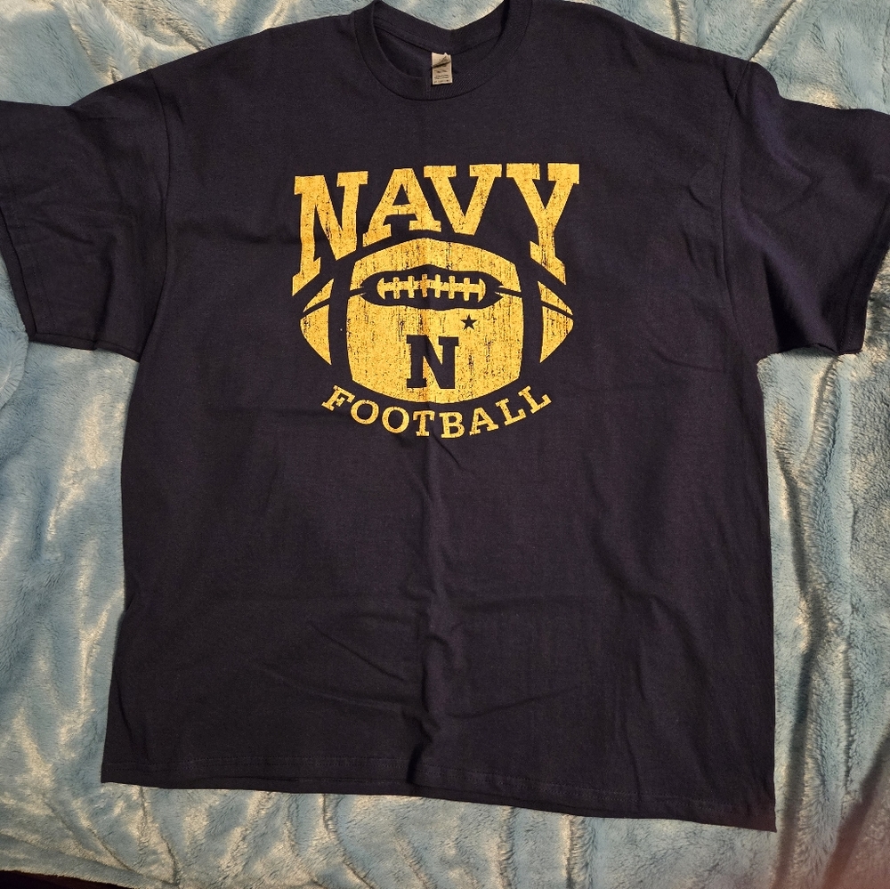 Gildan Men's Navy Football Sz 2X T-shirt